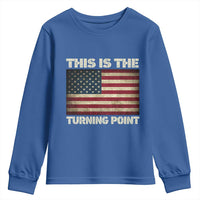 Retro This is The Turning Point Youth Sweatshirt Vintage USA Freedom Patriotic America Flag - Wonder Print Shop