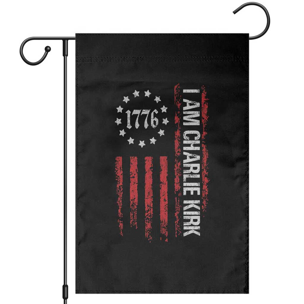 I Am Charlie Kirk Garden Flag Freedom Vintage Old American Flag Patriotic 1776 - Wonder Print Shop