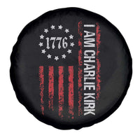 I Am Charlie Kirk Spare Tire Cover Freedom Vintage Old American Flag Patriotic 1776 - Wonder Print Shop