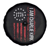 I Am Charlie Kirk Spare Tire Cover Freedom Vintage Old American Flag Patriotic 1776 - Wonder Print Shop