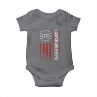 I Am Charlie Kirk Baby Onesie Freedom Vintage Old American Flag Patriotic 1776 - Wonder Print Shop