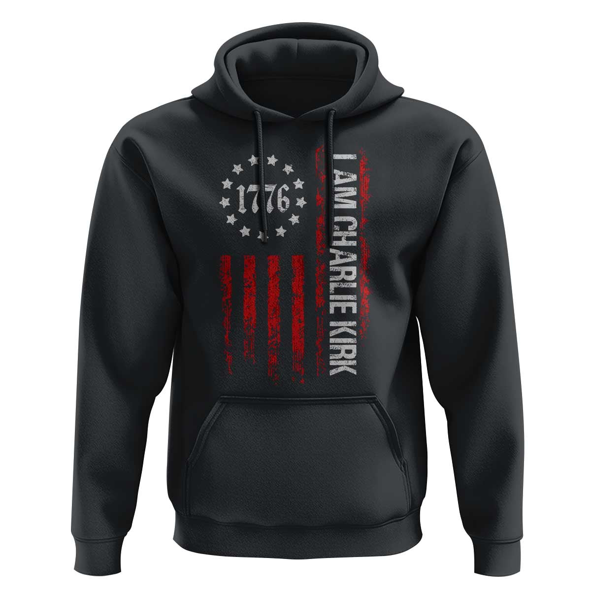 I Am Charlie Kirk Hoodie Freedom Vintage Old American Flag Patriotic 1776 - Wonder Print Shop