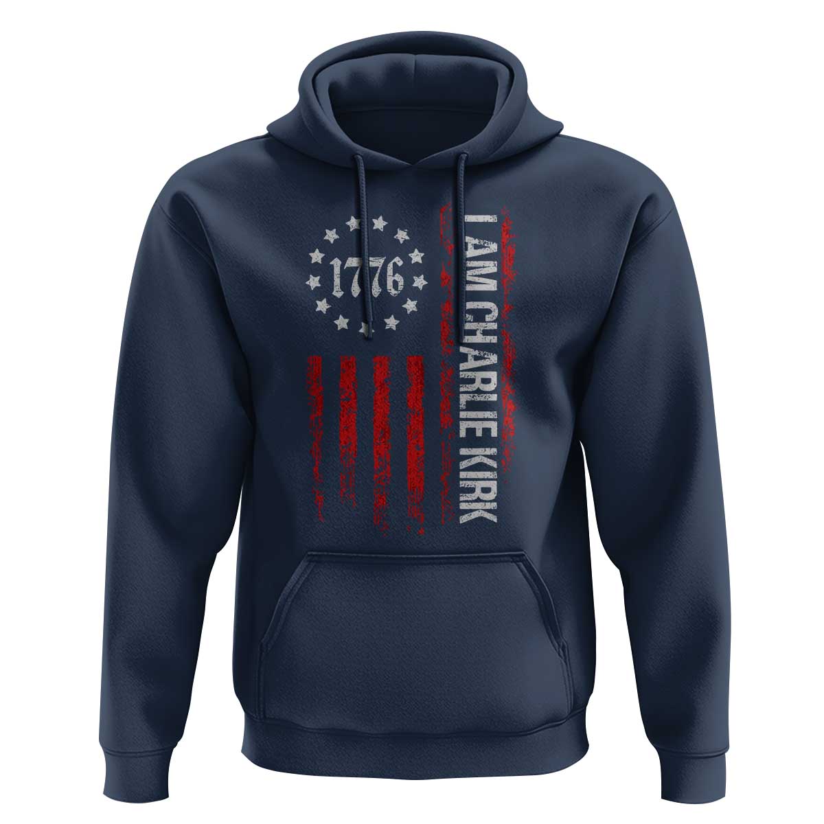 I Am Charlie Kirk Hoodie Freedom Vintage Old American Flag Patriotic 1776 - Wonder Print Shop