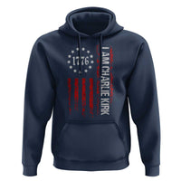 I Am Charlie Kirk Hoodie Freedom Vintage Old American Flag Patriotic 1776 - Wonder Print Shop