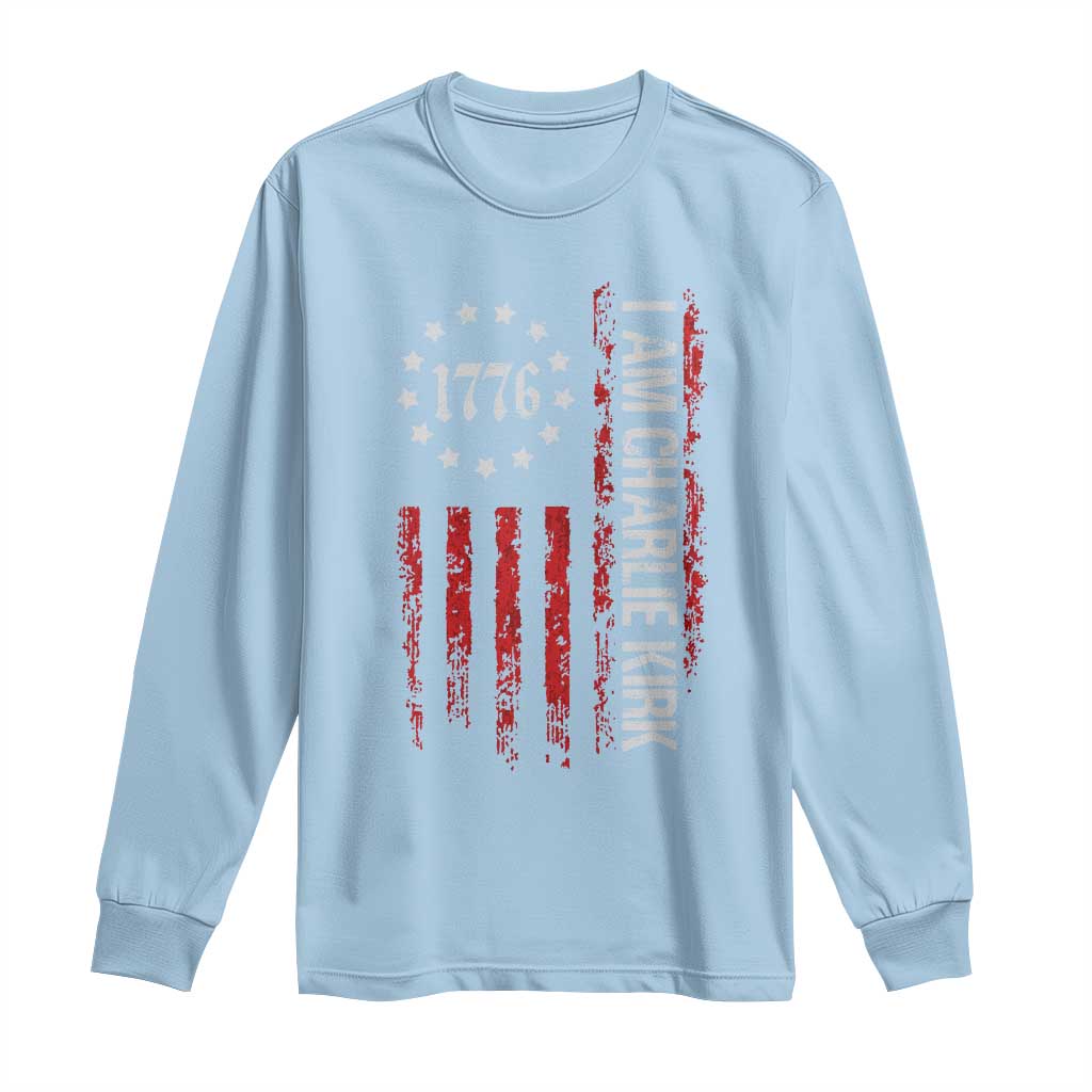 I Am Charlie Kirk Long Sleeve Shirt Freedom Vintage Old American Flag Patriotic 1776 - Wonder Print Shop