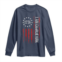 I Am Charlie Kirk Long Sleeve Shirt Freedom Vintage Old American Flag Patriotic 1776 - Wonder Print Shop