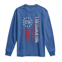 I Am Charlie Kirk Long Sleeve Shirt Freedom Vintage Old American Flag Patriotic 1776 - Wonder Print Shop