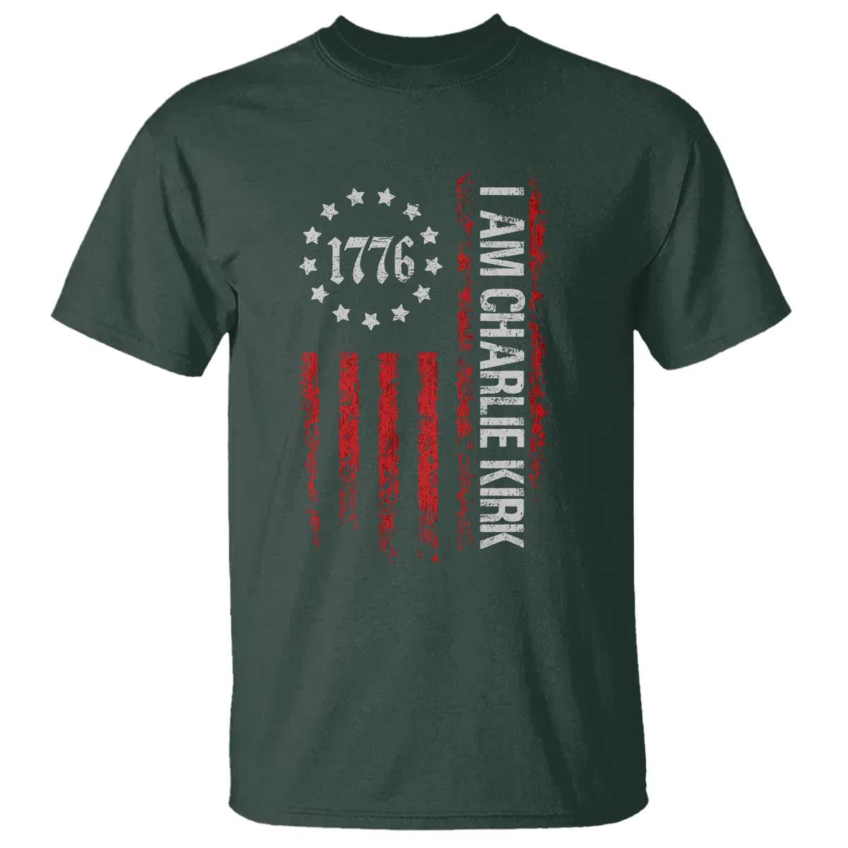 I Am Charlie Kirk T Shirt Freedom Vintage Old American Flag Patriotic 1776 - Wonder Print Shop