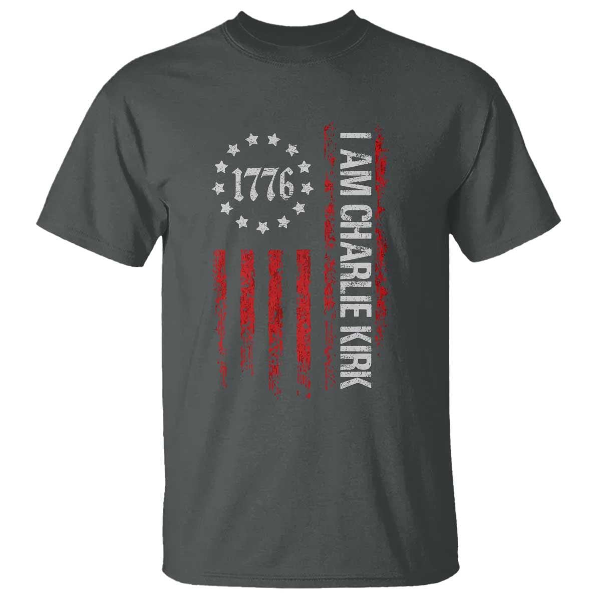 I Am Charlie Kirk T Shirt Freedom Vintage Old American Flag Patriotic 1776 - Wonder Print Shop