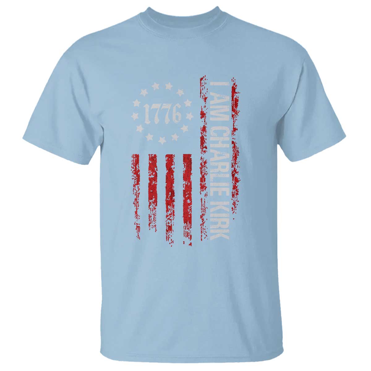I Am Charlie Kirk T Shirt Freedom Vintage Old American Flag Patriotic 1776 - Wonder Print Shop