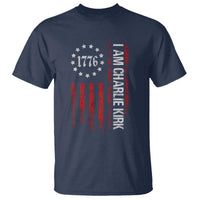 I Am Charlie Kirk T Shirt Freedom Vintage Old American Flag Patriotic 1776 - Wonder Print Shop