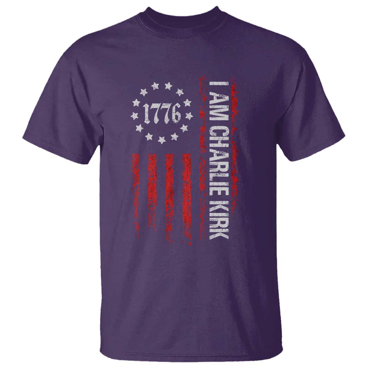 I Am Charlie Kirk T Shirt Freedom Vintage Old American Flag Patriotic 1776 - Wonder Print Shop