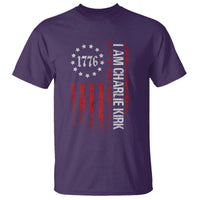 I Am Charlie Kirk T Shirt Freedom Vintage Old American Flag Patriotic 1776 - Wonder Print Shop