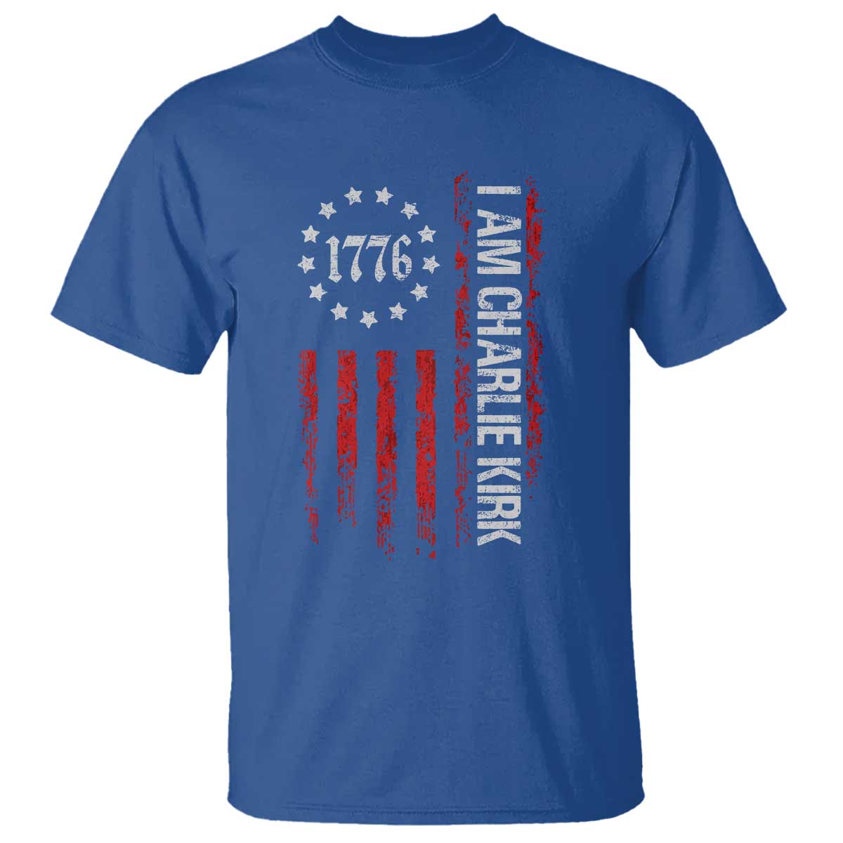 I Am Charlie Kirk T Shirt Freedom Vintage Old American Flag Patriotic 1776 - Wonder Print Shop