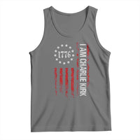 I Am Charlie Kirk Tank Top Freedom Vintage Old American Flag Patriotic 1776 - Wonder Print Shop