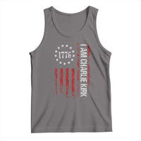 I Am Charlie Kirk Tank Top Freedom Vintage Old American Flag Patriotic 1776 - Wonder Print Shop
