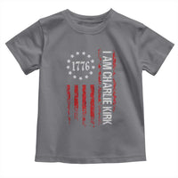 I Am Charlie Kirk Toddler T Shirt Freedom Vintage Old American Flag Patriotic 1776 - Wonder Print Shop