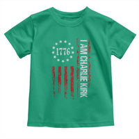 I Am Charlie Kirk Toddler T Shirt Freedom Vintage Old American Flag Patriotic 1776 - Wonder Print Shop