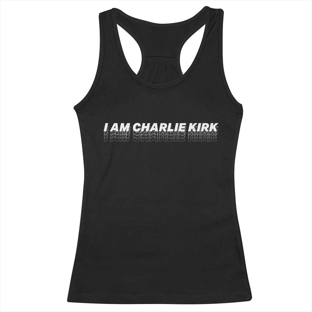 I Am Charlie Kirk Racerback Tank Top Freedom A True Patriot Patriotic USA - Wonder Print Shop