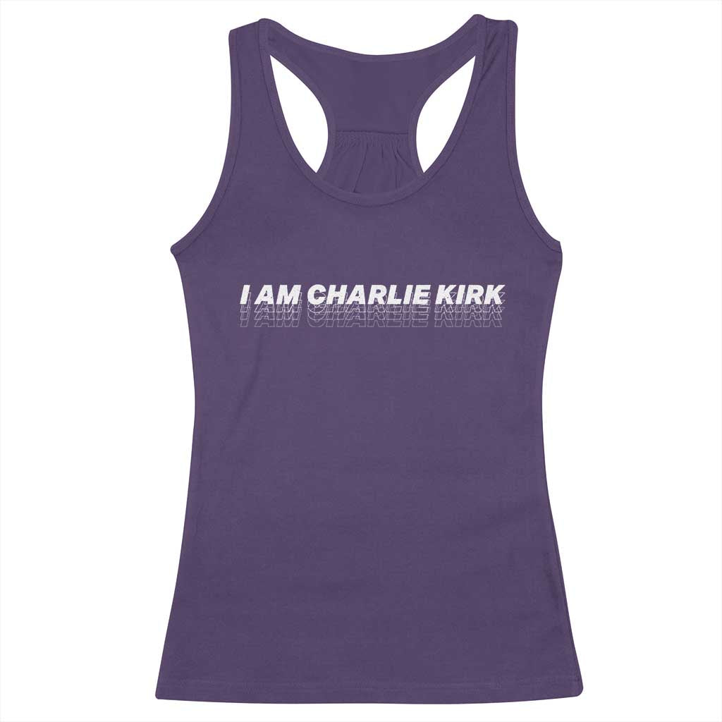 I Am Charlie Kirk Racerback Tank Top Freedom A True Patriot Patriotic USA - Wonder Print Shop