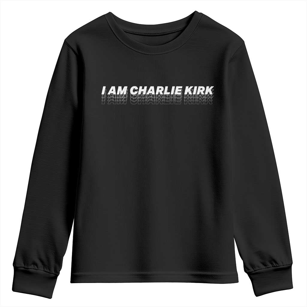 I Am Charlie Kirk Youth Sweatshirt Freedom A True Patriot Patriotic USA - Wonder Print Shop