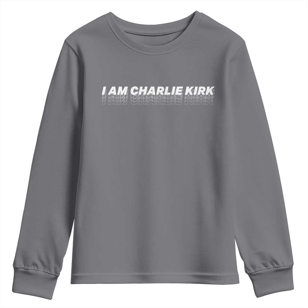 I Am Charlie Kirk Youth Sweatshirt Freedom A True Patriot Patriotic USA - Wonder Print Shop