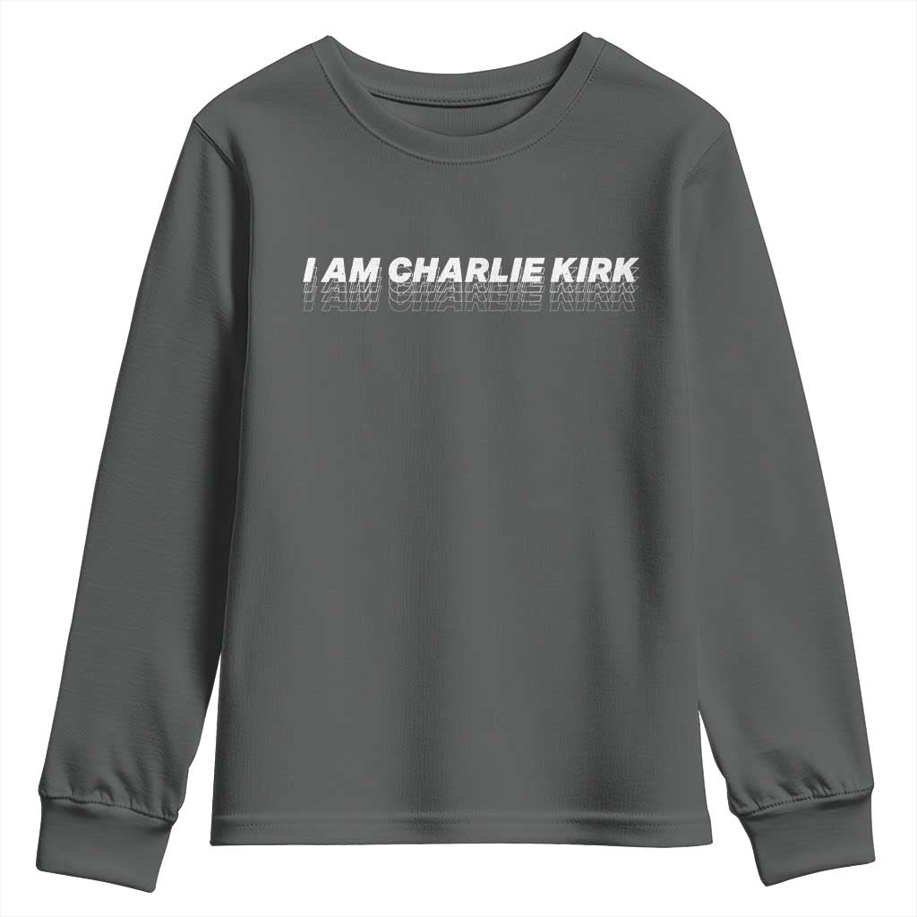 I Am Charlie Kirk Youth Sweatshirt Freedom A True Patriot Patriotic USA - Wonder Print Shop