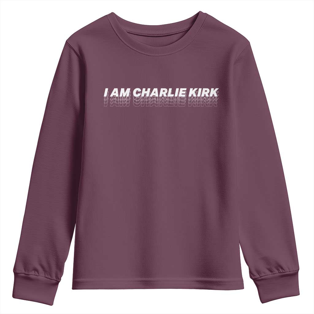 I Am Charlie Kirk Youth Sweatshirt Freedom A True Patriot Patriotic USA - Wonder Print Shop