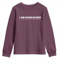 I Am Charlie Kirk Youth Sweatshirt Freedom A True Patriot Patriotic USA - Wonder Print Shop