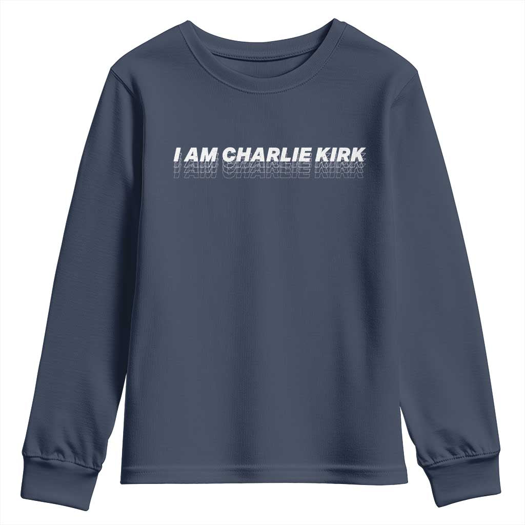 I Am Charlie Kirk Youth Sweatshirt Freedom A True Patriot Patriotic USA - Wonder Print Shop