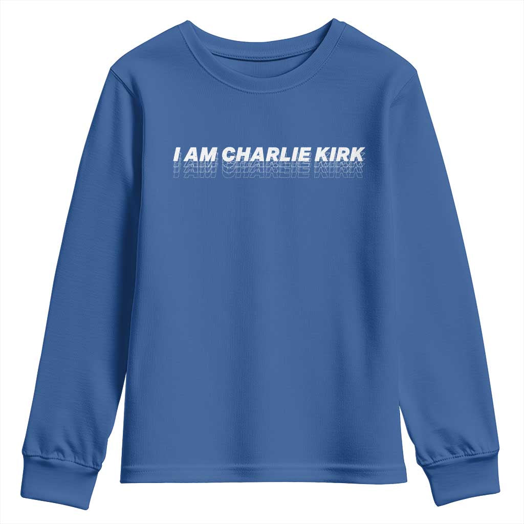 I Am Charlie Kirk Youth Sweatshirt Freedom A True Patriot Patriotic USA - Wonder Print Shop