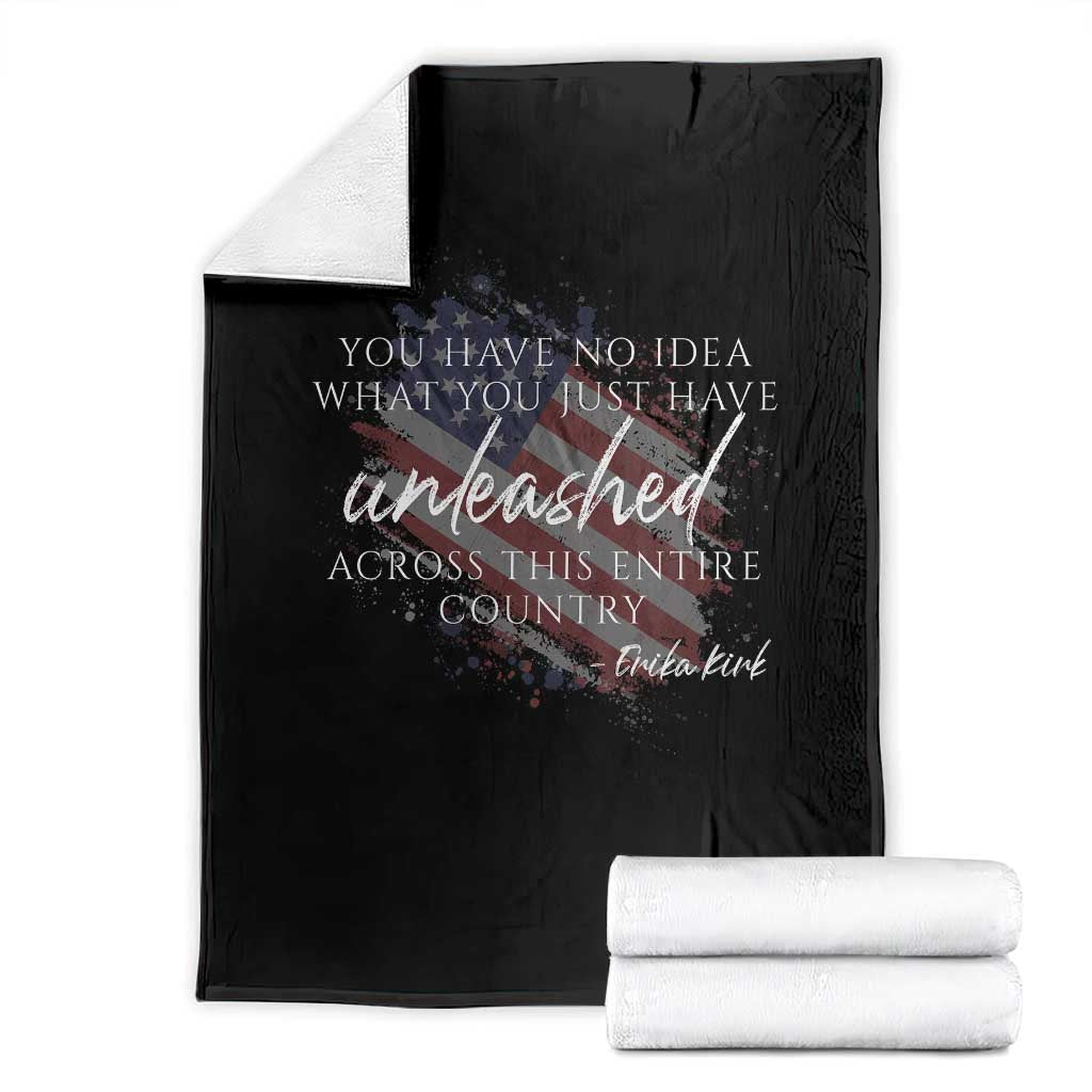 Charlie Kirk Memorial Throw Blanket Erika Kirk Quote Patriotism Faith Gods Merciful Love - Wonder Print Shop