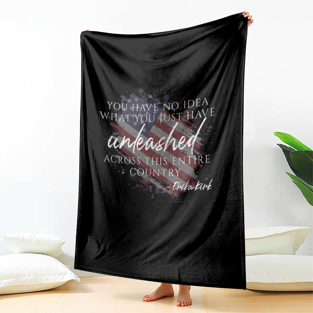 Charlie Kirk Memorial Throw Blanket Erika Kirk Quote Patriotism Faith Gods Merciful Love - Wonder Print Shop