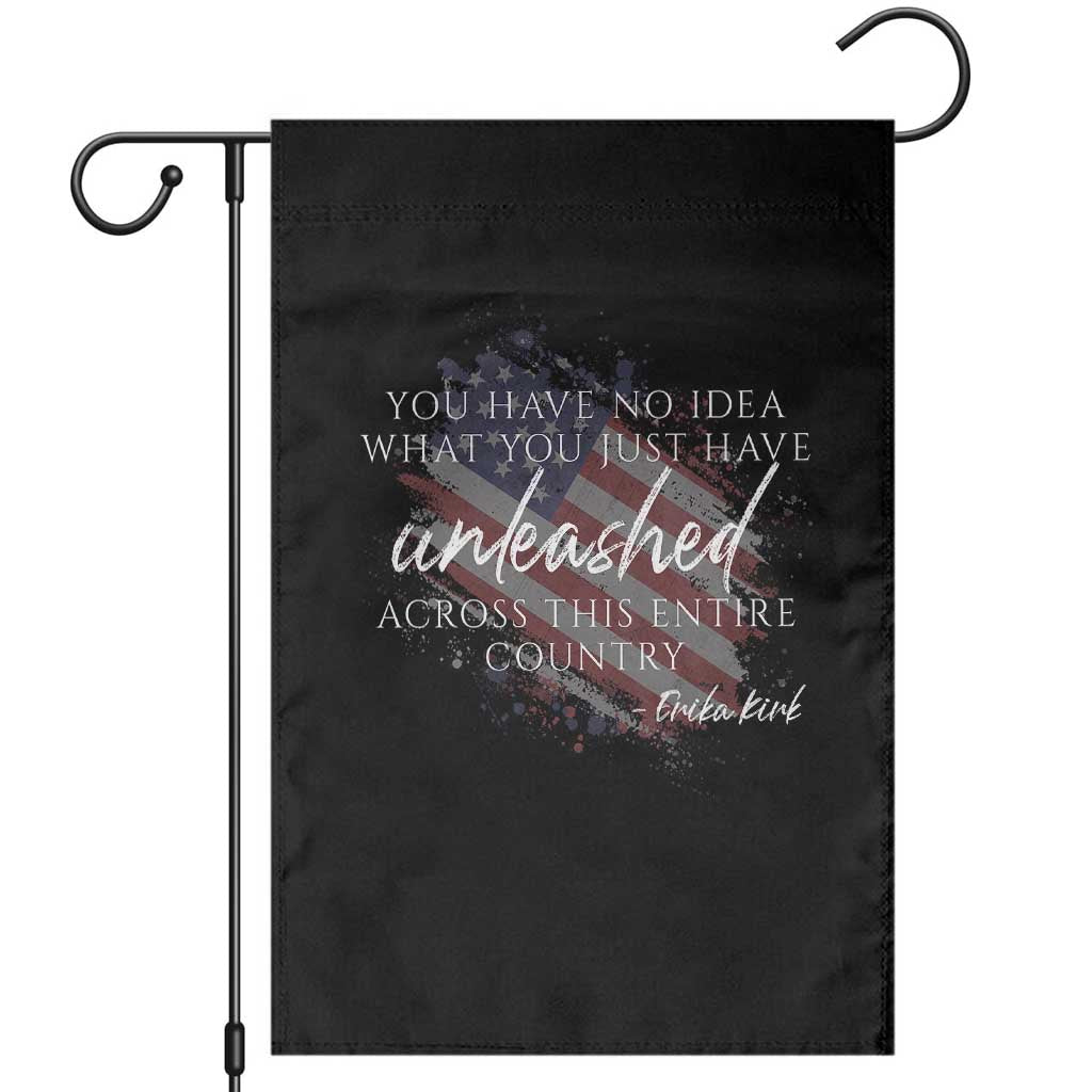 Charlie Kirk Memorial Garden Flag Erika Kirk Quote Patriotism Faith Gods Merciful Love - Wonder Print Shop