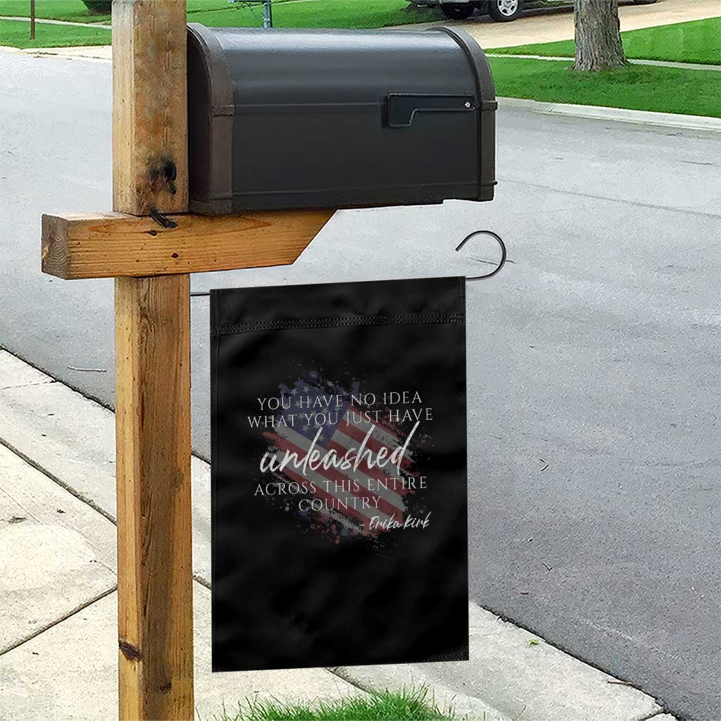 Charlie Kirk Memorial Garden Flag Erika Kirk Quote Patriotism Faith Gods Merciful Love - Wonder Print Shop