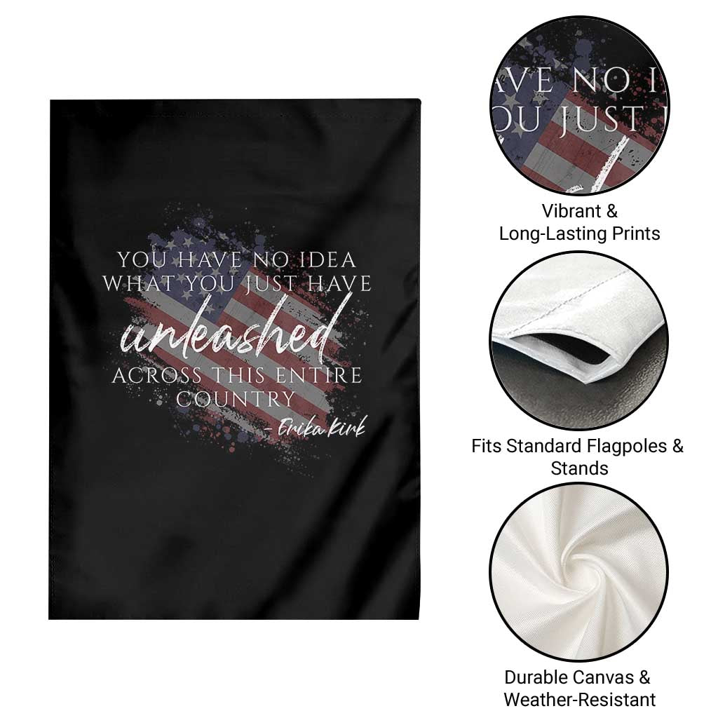 Charlie Kirk Memorial Garden Flag Erika Kirk Quote Patriotism Faith Gods Merciful Love - Wonder Print Shop