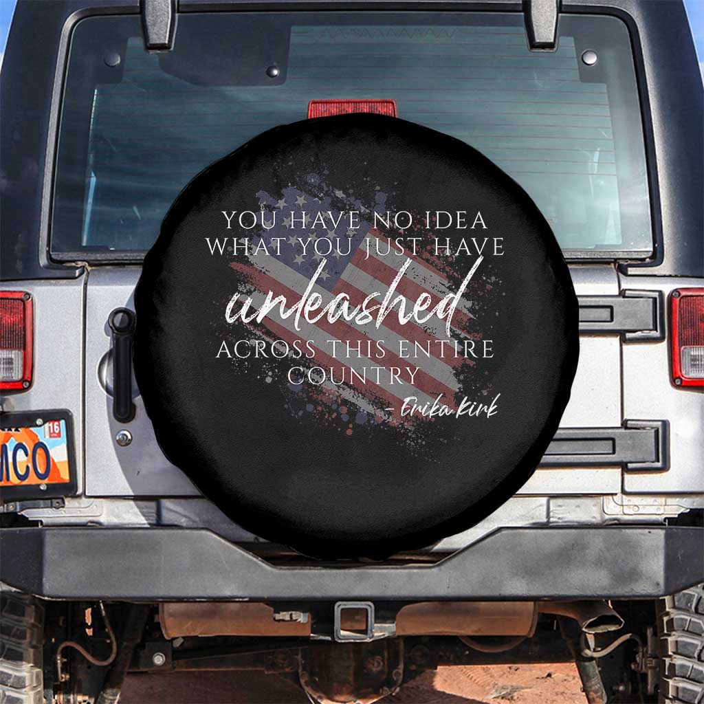 Charlie Kirk Memorial Spare Tire Cover Erika Kirk Quote Patriotism Faith Gods Merciful Love - Wonder Print Shop