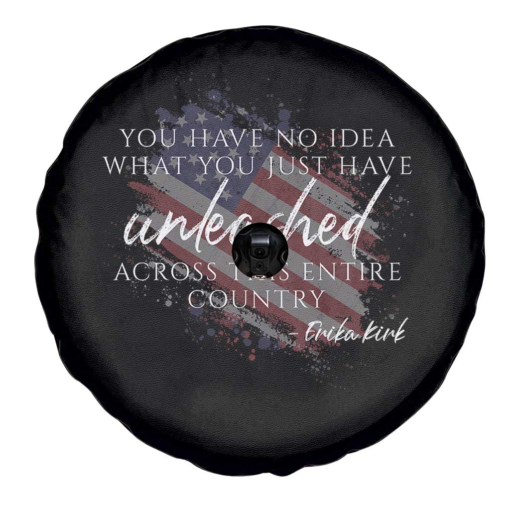 Charlie Kirk Memorial Spare Tire Cover Erika Kirk Quote Patriotism Faith Gods Merciful Love - Wonder Print Shop