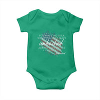 Charlie Kirk Memorial Baby Onesie Erika Kirk Quote Patriotism Faith Gods Merciful Love - Wonder Print Shop