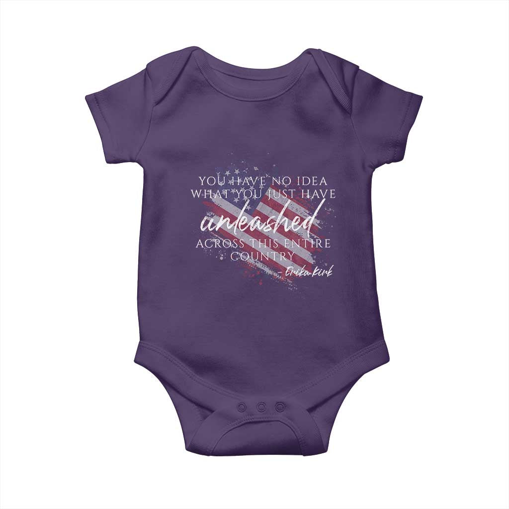 Charlie Kirk Memorial Baby Onesie Erika Kirk Quote Patriotism Faith Gods Merciful Love - Wonder Print Shop