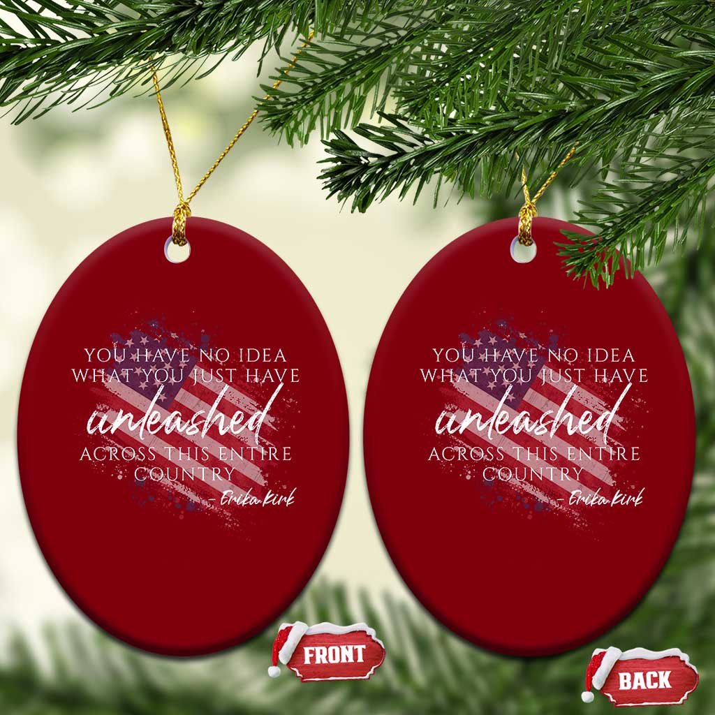 Charlie Kirk Memorial Ceramic Ornament Erika Kirk Quote Patriotism Faith Gods Merciful Love - Wonder Print Shop