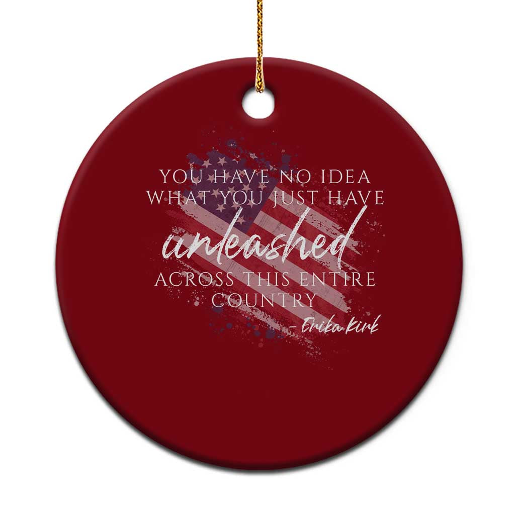 Charlie Kirk Memorial Ceramic Ornament Erika Kirk Quote Patriotism Faith Gods Merciful Love - Wonder Print Shop