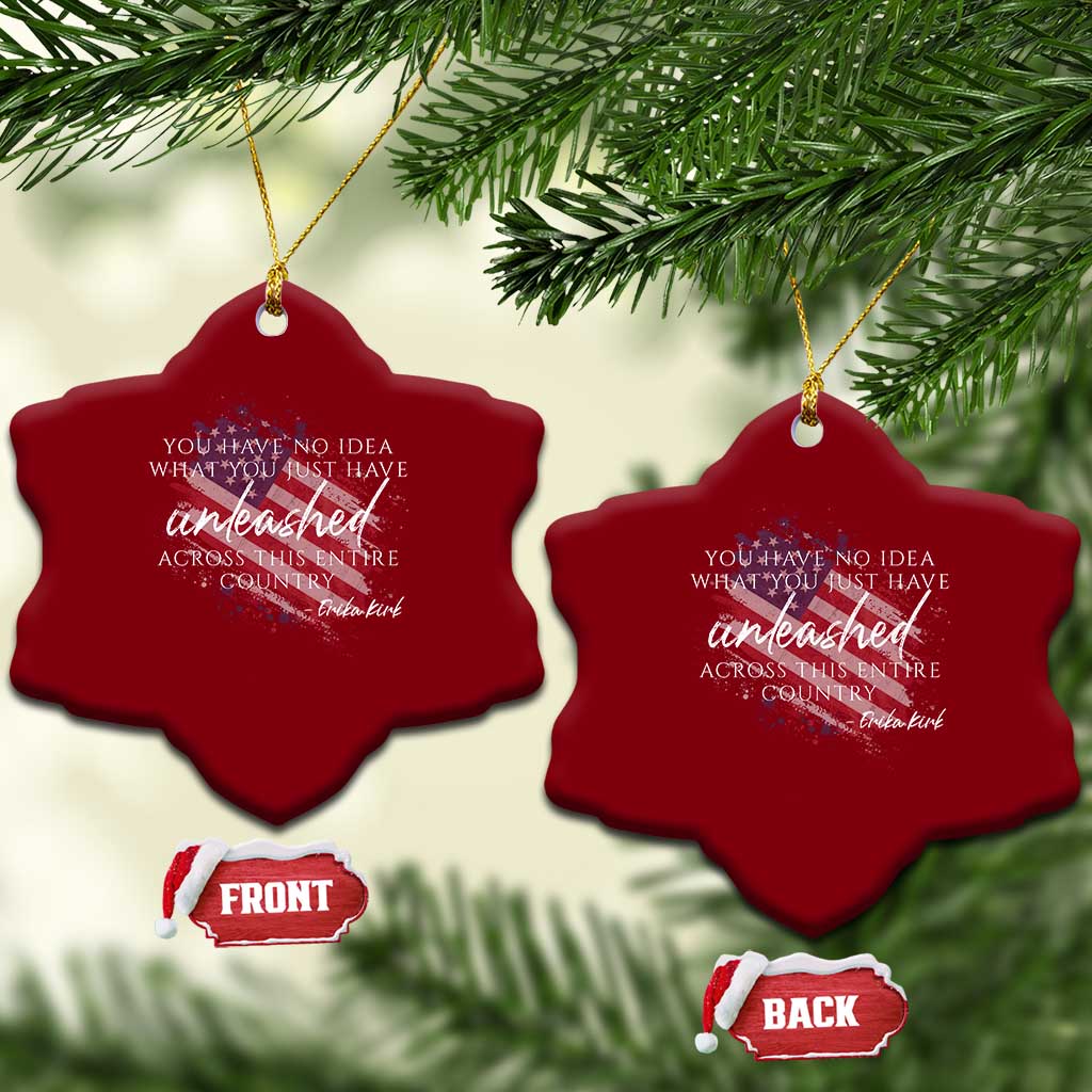 Charlie Kirk Memorial Ceramic Ornament Erika Kirk Quote Patriotism Faith Gods Merciful Love - Wonder Print Shop
