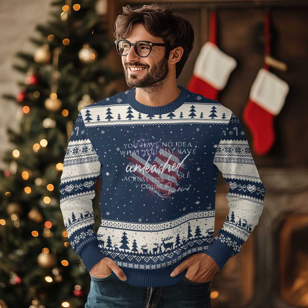 Charlie Kirk Memorial Ugly Christmas Sweater Erika Kirk Quote Patriotism Faith Gods Merciful Love - Wonder Print Shop
