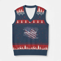 Charlie Kirk Memorial V-Neck Knit Sweater Vest Erika Kirk Quote Patriotism Faith Gods Merciful Love - Wonder Print Shop