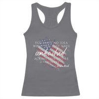 Charlie Kirk Memorial Racerback Tank Top Erika Kirk Quote Patriotism Faith Gods Merciful Love - Wonder Print Shop
