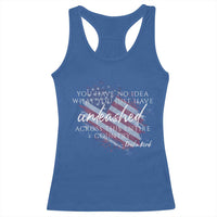 Charlie Kirk Memorial Racerback Tank Top Erika Kirk Quote Patriotism Faith Gods Merciful Love - Wonder Print Shop