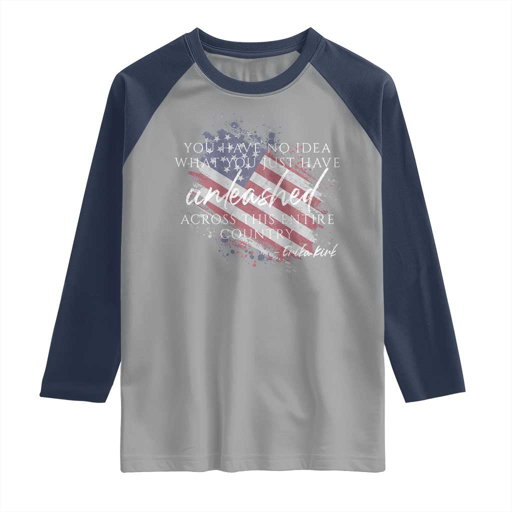 Charlie Kirk Memorial Raglan Shirt Erika Kirk Quote Patriotism Faith Gods Merciful Love - Wonder Print Shop