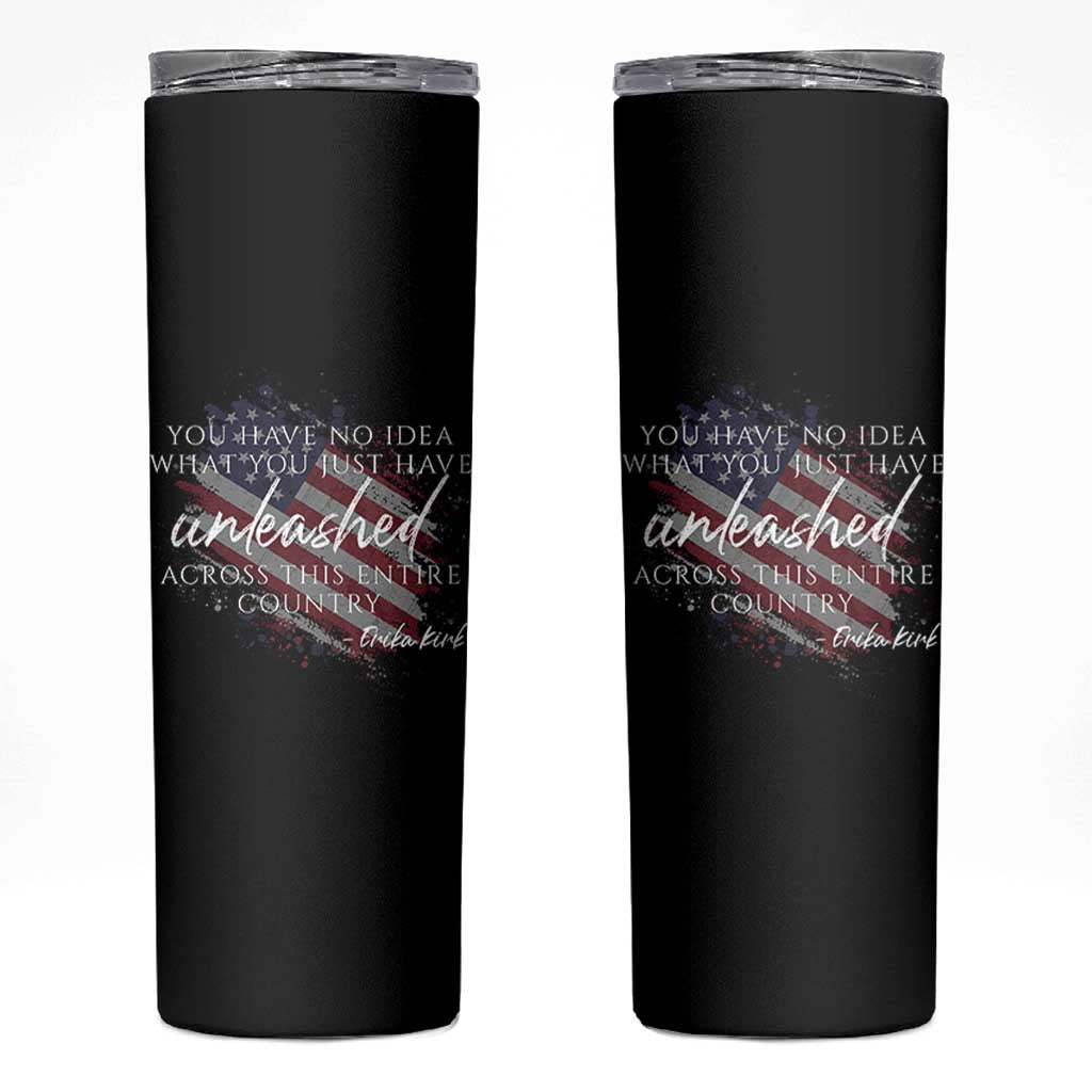 Charlie Kirk Memorial Skinny Tumbler Erika Kirk Quote Patriotism Faith Gods Merciful Love - Wonder Print Shop