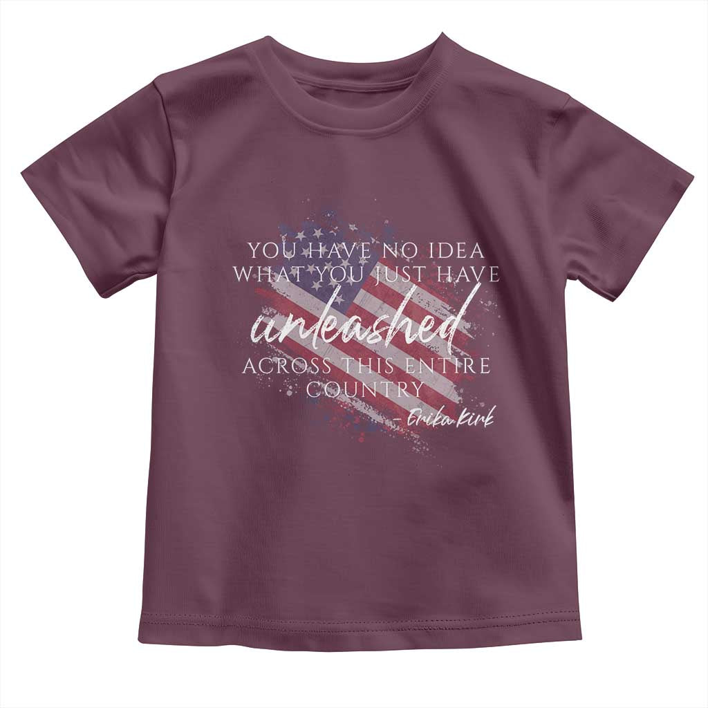 Charlie Kirk Memorial Toddler T Shirt Erika Kirk Quote Patriotism Faith Gods Merciful Love - Wonder Print Shop